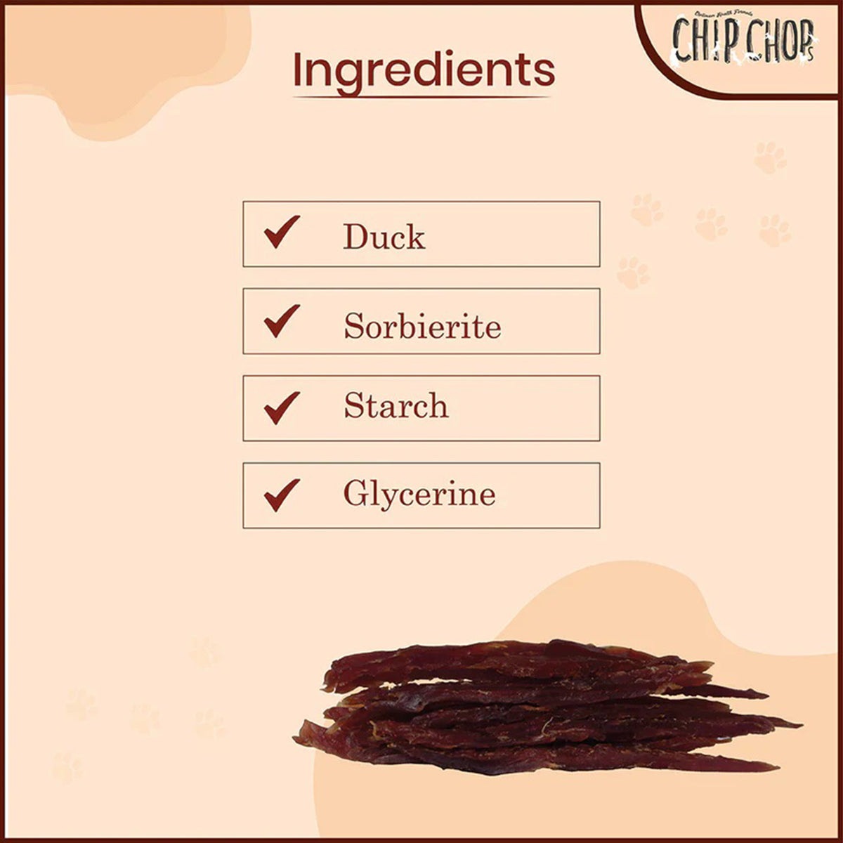 Chip Chops Roast Duck Strips Dog Treat - 250g