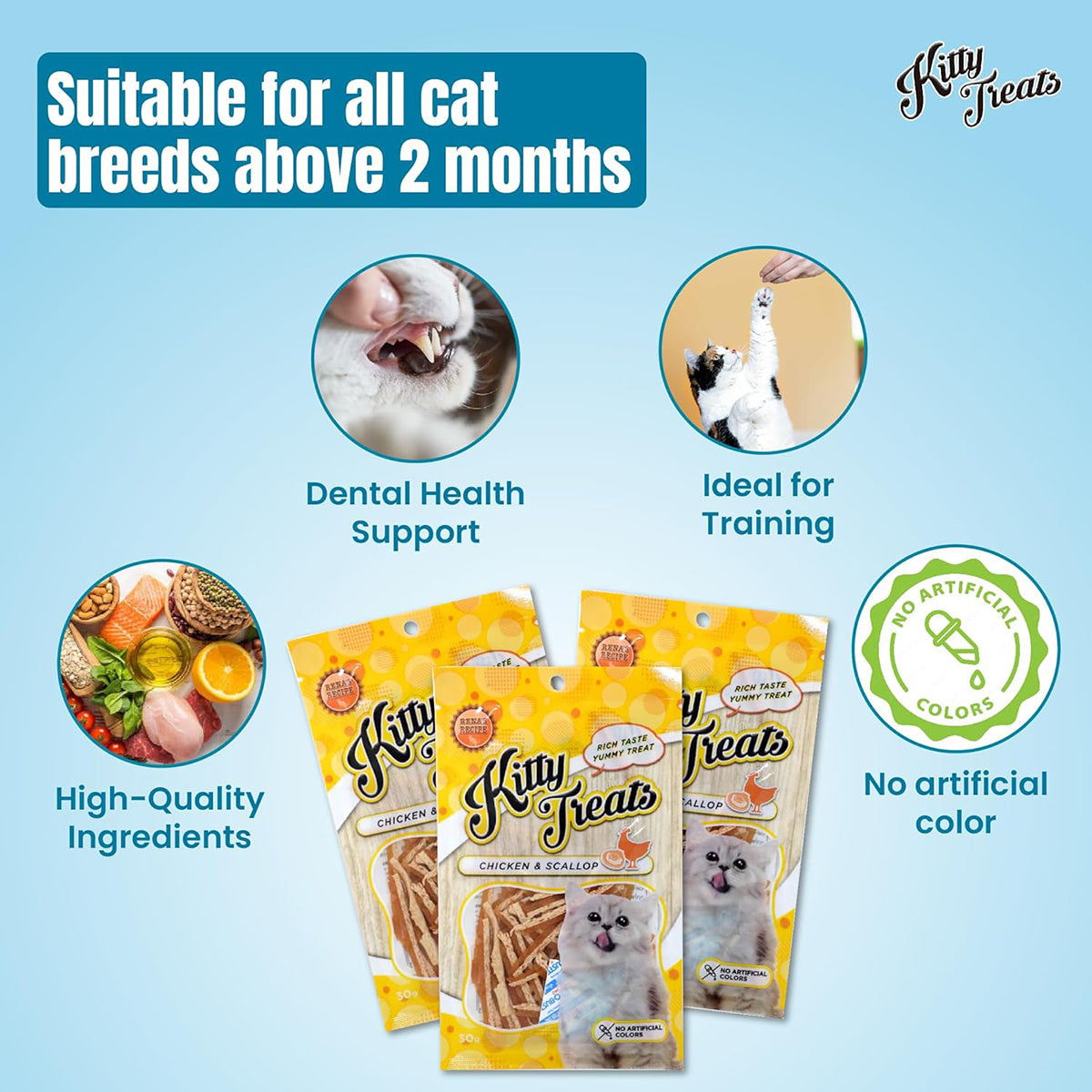 Kitty Treats Chicken With Scallop Flavour – 30gm