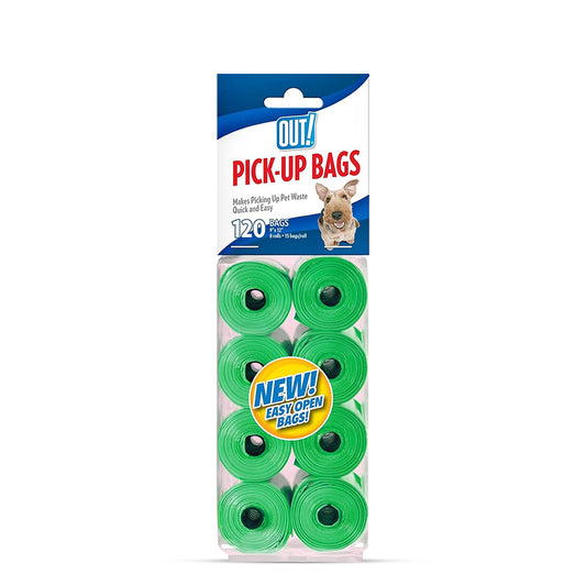 Out Pet Care Green Colored Waste Pick-Up Bags - 120 Bags