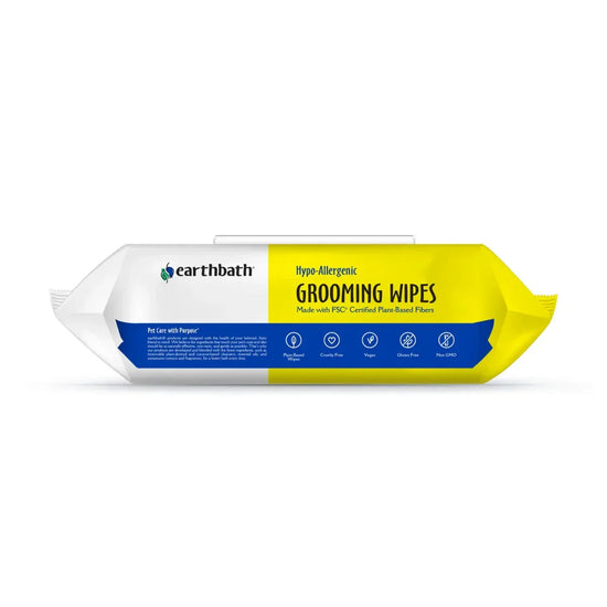 Earthbath All Natural Hypo-Allergenic and Fragrance-Free Grooming Wipes - 100 Wipes - Zigly