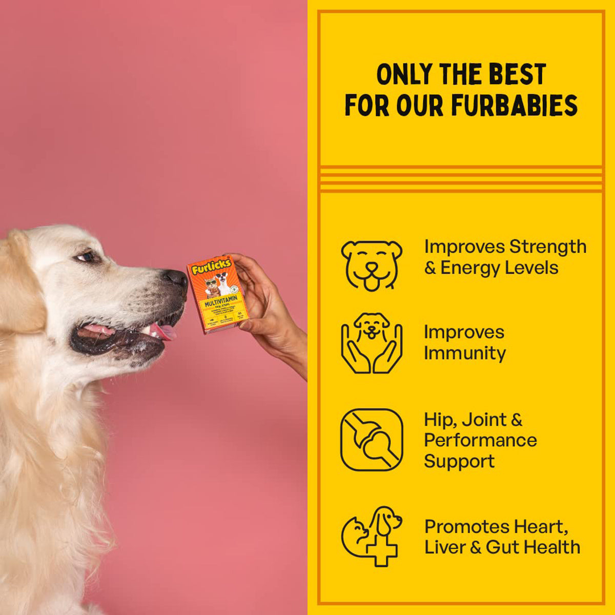 Furlicks Multivitamin for Dogs & Cats – Strawberry Flavour