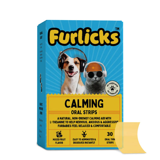 Furlicks Calming Aid Oral Strips for Dogs & Cats – Mixed Fruit Flavour