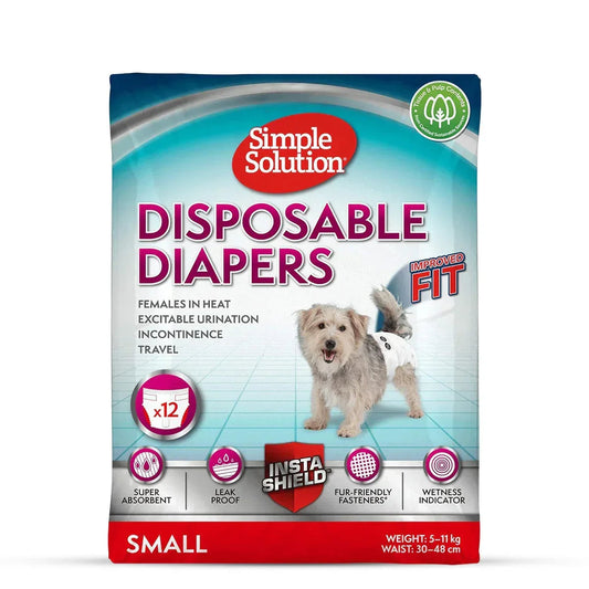 Simple Solution disposable diapers for small dogs, super absorbent, leak proof, zigly