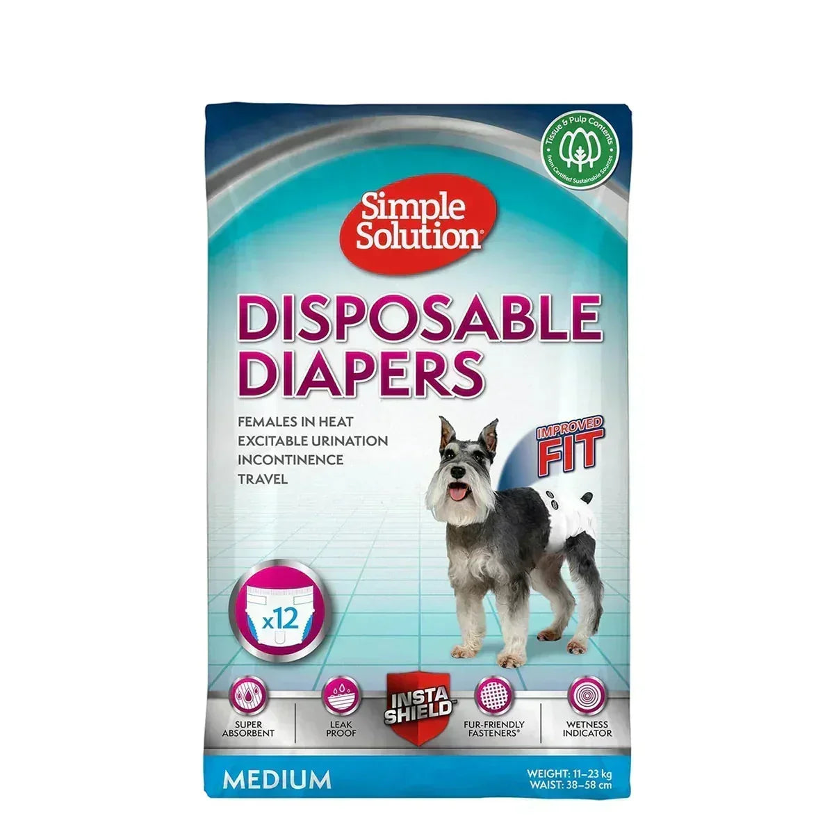 Simple Diaper Simple Solution Disposable Diapers - 12 Diapers | Zigly