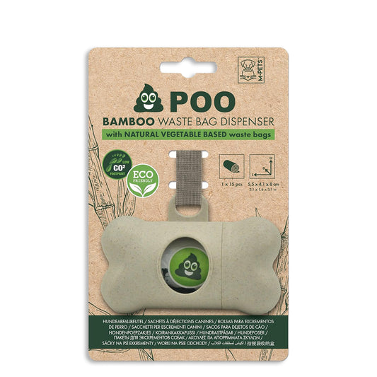 M-Pets Poo Bamboo Vegetable Base Waste Bag Dispenser - Zigly