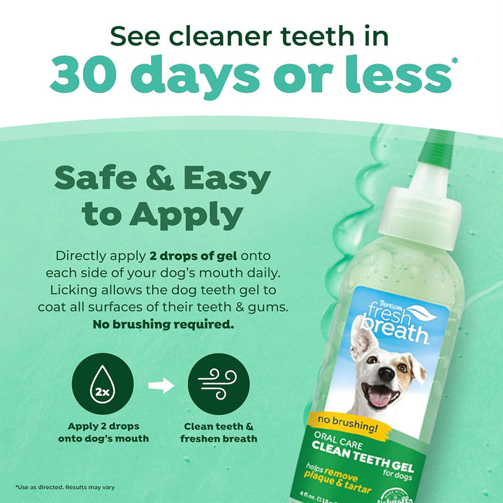 Tropiclean Fresh Breath Clean Teeth Brushing Gel For Dog - 59ml