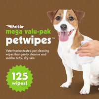 Petkin Oatmeal Mega Valu-Pak Pet Wipes - 125 Wipes