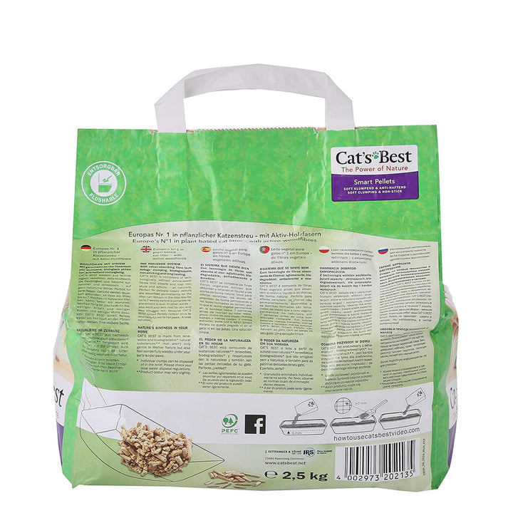 Cat’s Best Smart Pellets Soft Clumping & Non-Stick Cat Litter - 2.5kg