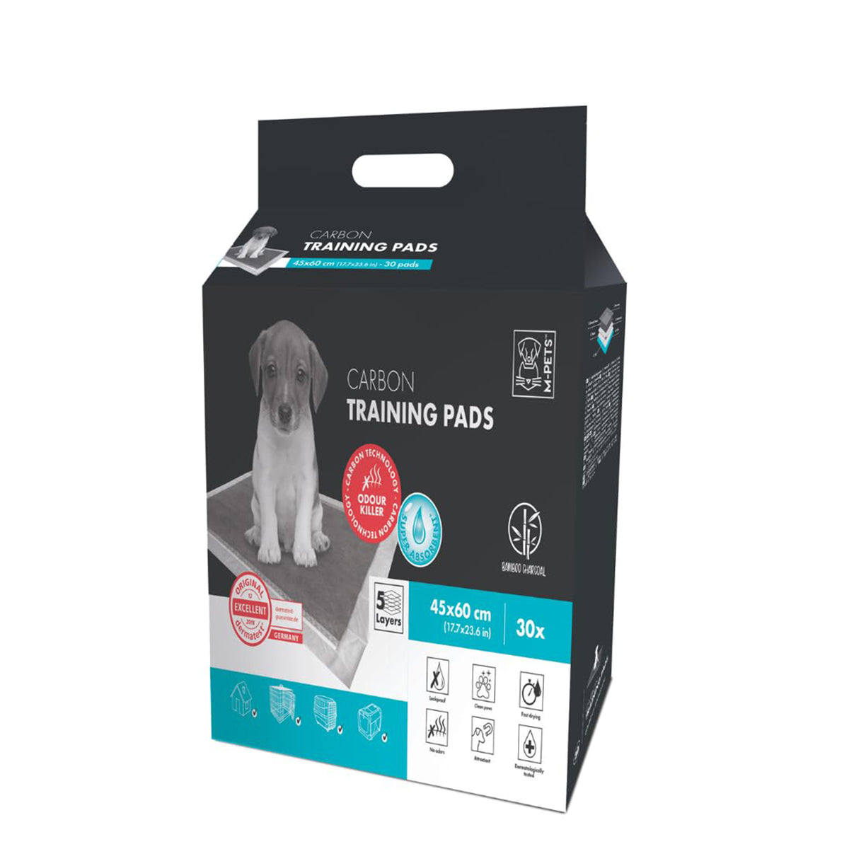 M-Pets Carbon 45 x 60 cm Training Pads - 30 Pads