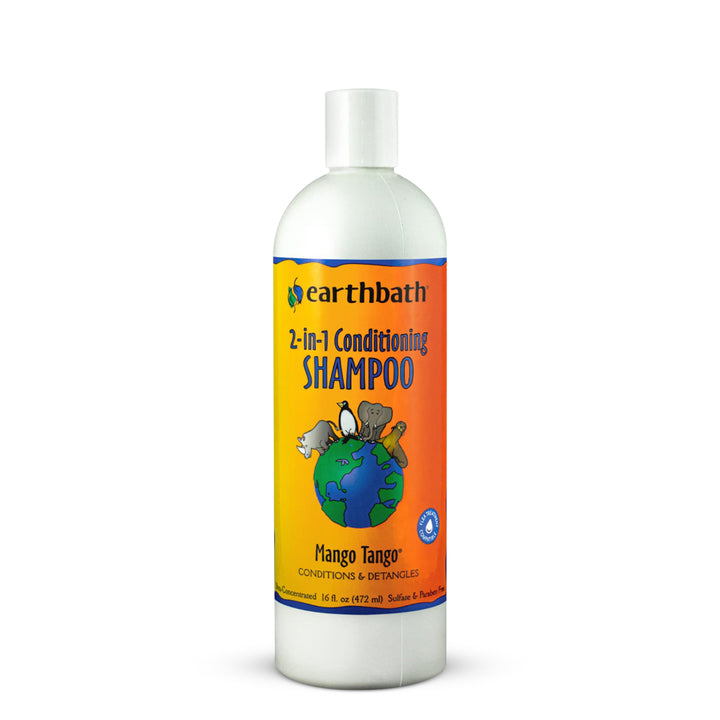 Earthbath 2-in-1 Conditioning Shampoo Conditioner & Detangler Mango Tango Dog Shampoo – 472ml