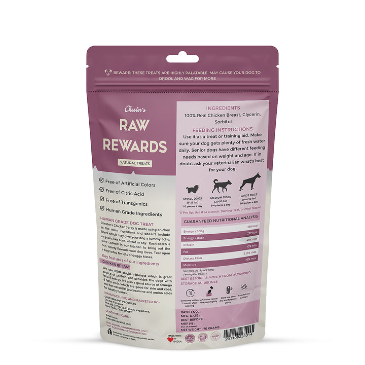 Chesters Raw Rewards Soft Training Bites Dog Treat - 70g