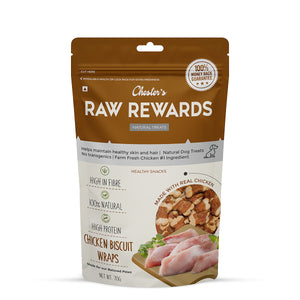 Chesters Raw Rewards Chicken Biscuits Wraps Dog Treat - 70g