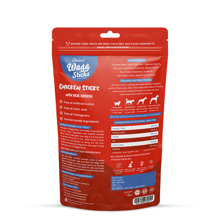 Chesters Wagg Sticks – Chicken Sticks Dog Treat – 70g