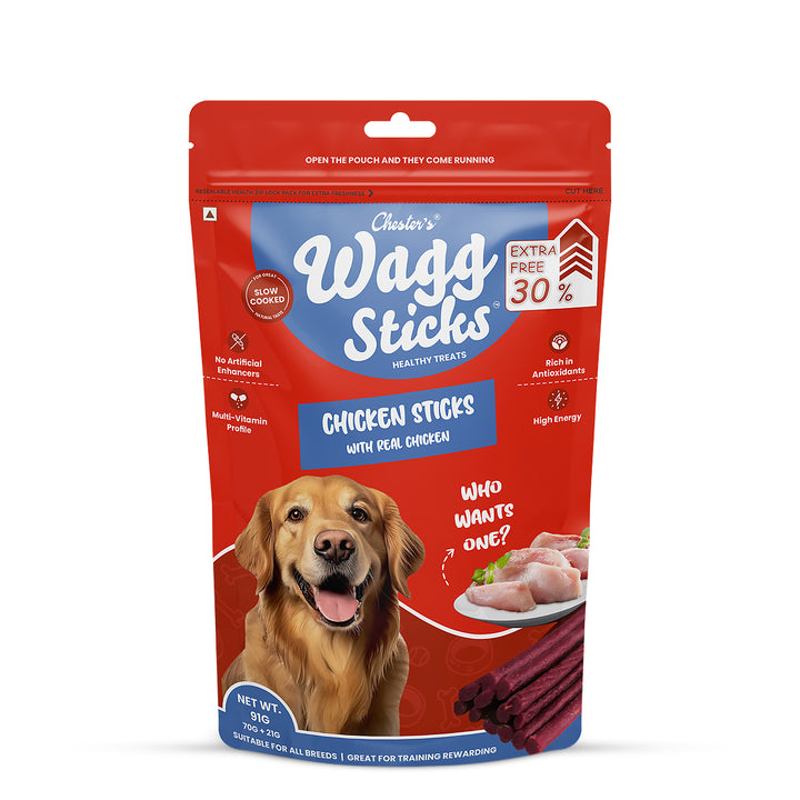 Chesters Wagg Sticks – Chicken Sticks Dog Treat – 70g