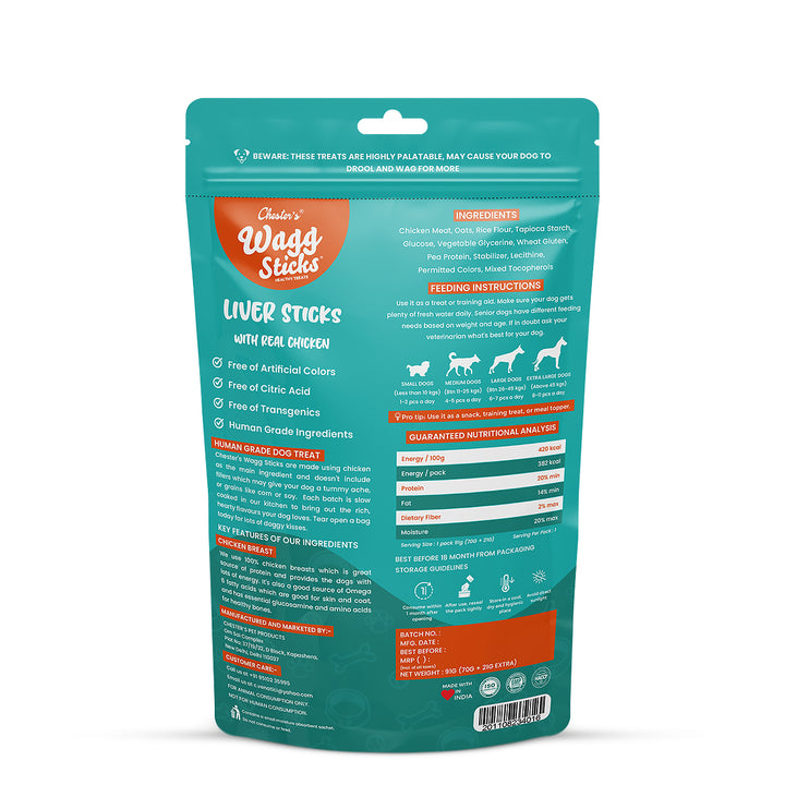 Chesters Wagg Sticks – Liver Sticks Dog Treat – 70g