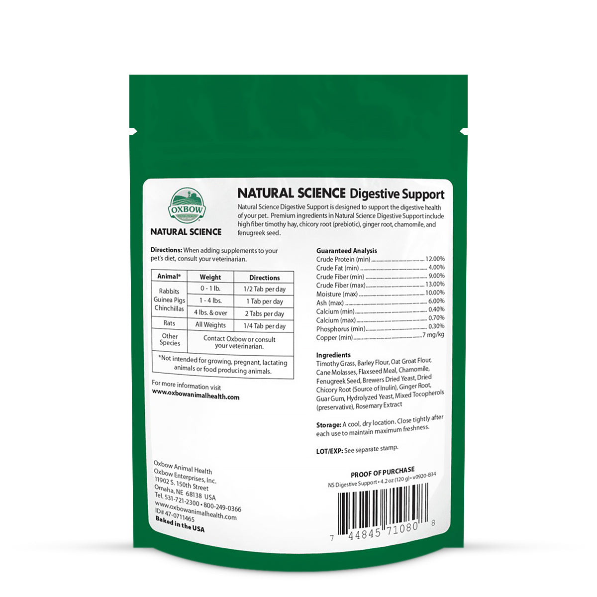 Oxbow Natural Science Digestive Support - 120g