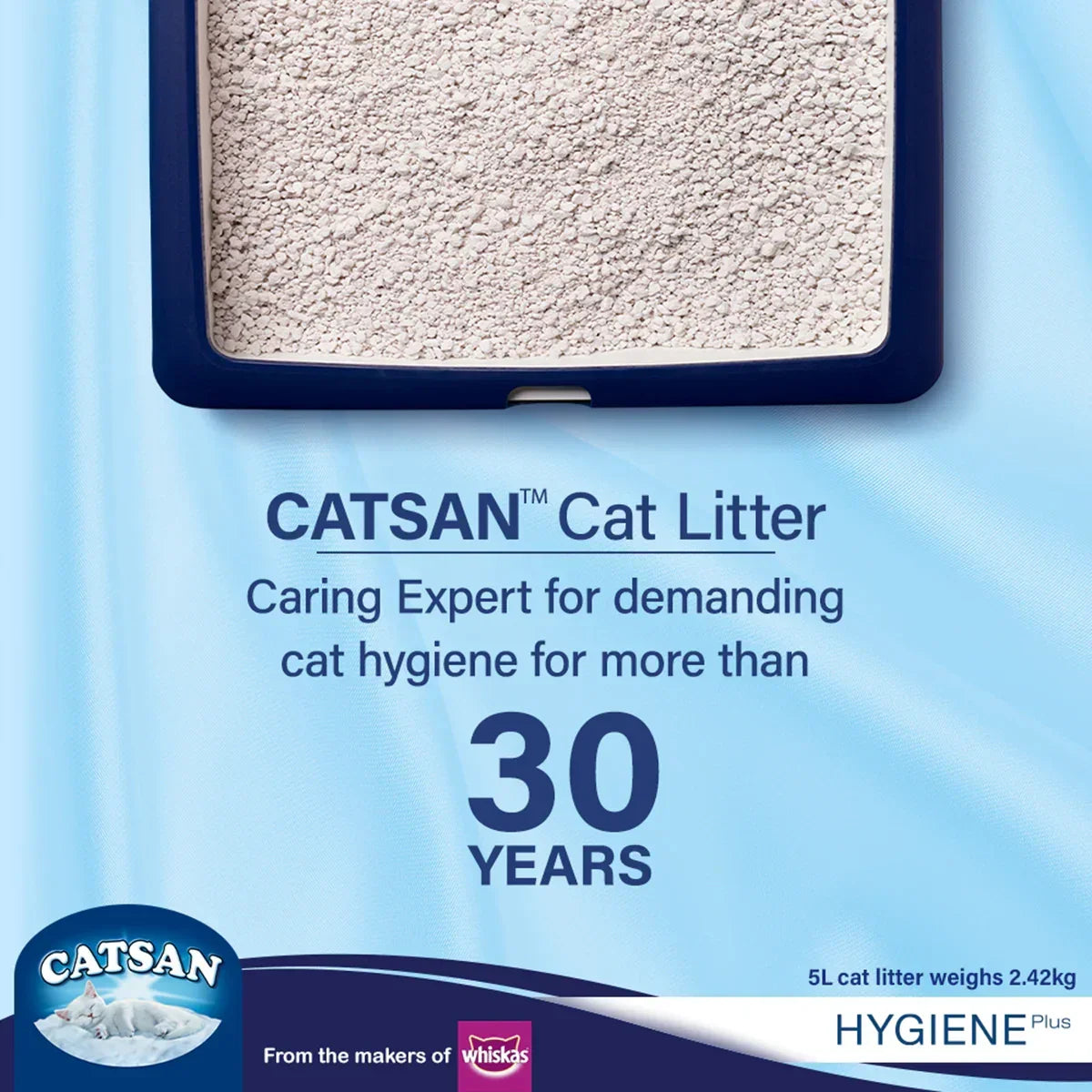 Catsan Hygiene Plus Non-Clumping Natural Cat Litter - 2.4kg - Zigly