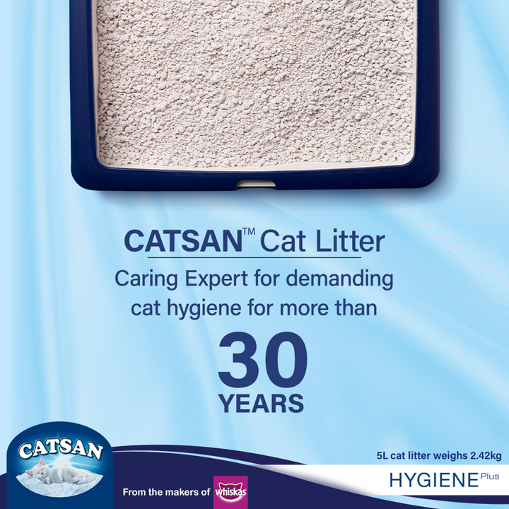 Catsan Hygiene Plus Non-Clumping Natural Cat Litter - 2.4kg