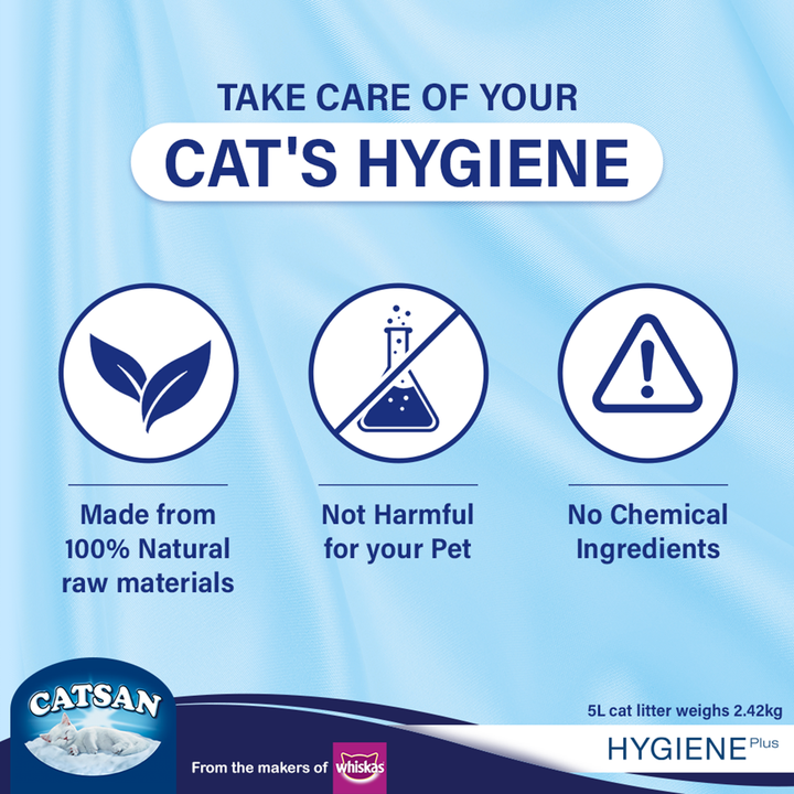 Catsan Hygiene Plus Non-Clumping Natural Cat Litter - 2.4kg