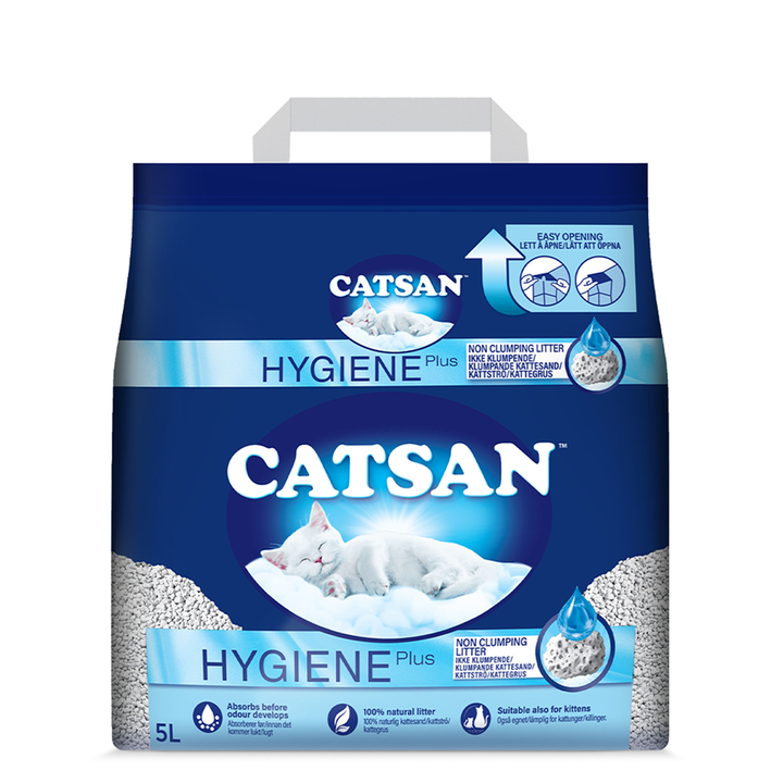 Catsan Hygiene Plus Non-Clumping Natural Cat Litter - 2.4kg