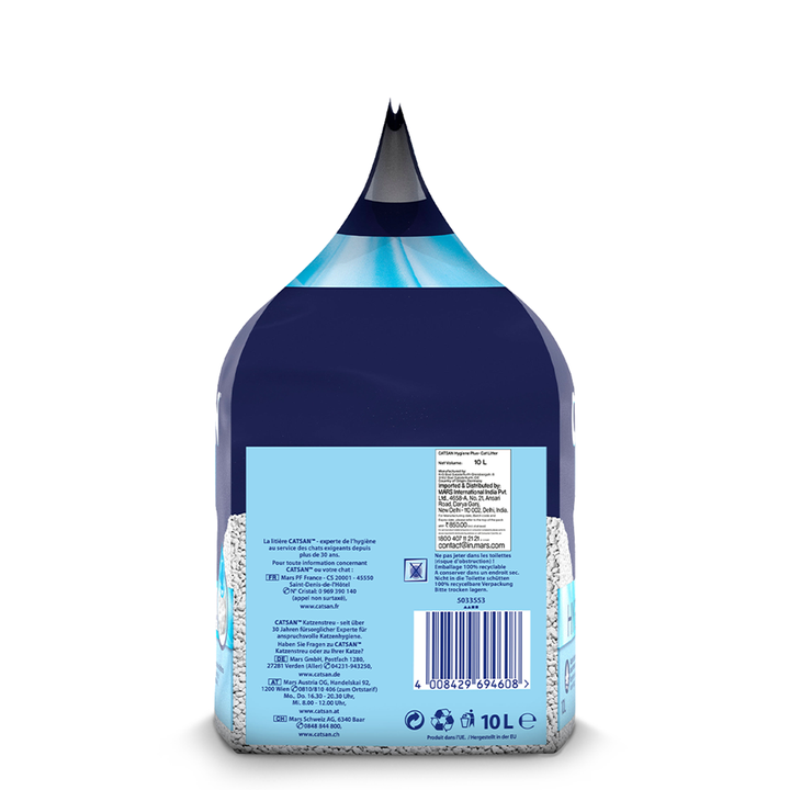 Catsan Hygiene Plus Non Clumping Natural Cat Litter - 4.8 kg