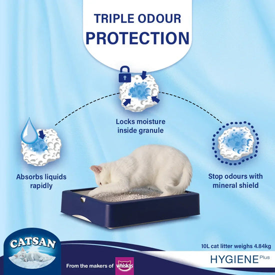 Catsan Hygiene Plus Non Clumping Natural Cat Litter - 4.8 kg - Zigly