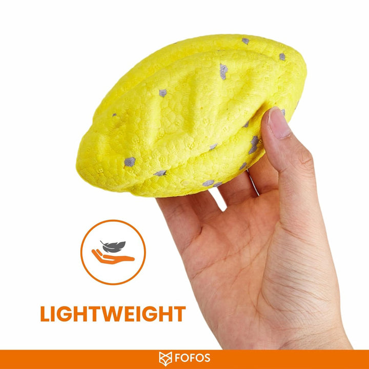 Fofos Rugby Ball Fetch Dog Toy Yellow