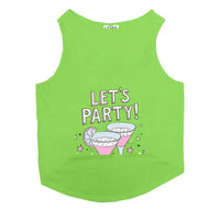Ruse Let's Party Printed Tank Dog Tee Lime Green
