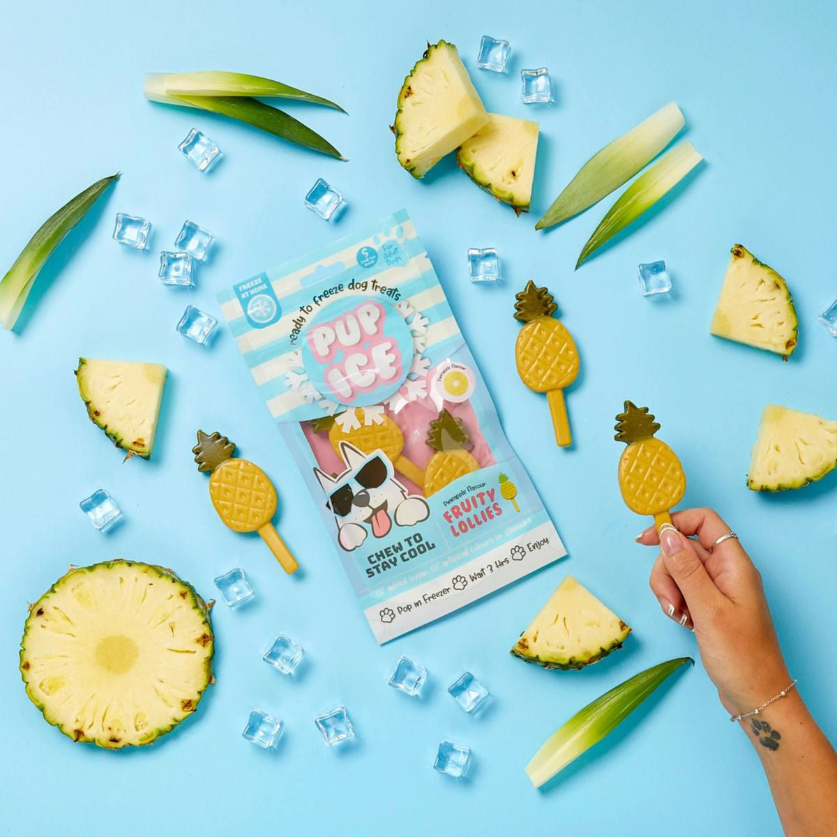 Imaginelles New Pup Ice Fruity Lollies Pineapples Dog Treat - 3 Pieces - 90g