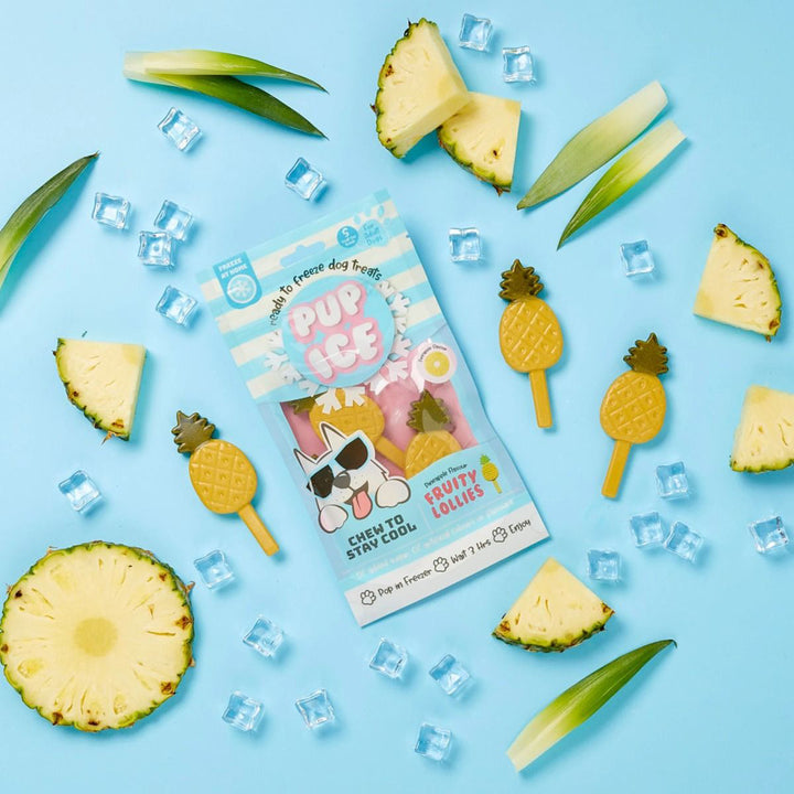 Imaginelles New Pup Ice Fruity Lollies Pineapples Dog Treat - 3 Pieces - 90g