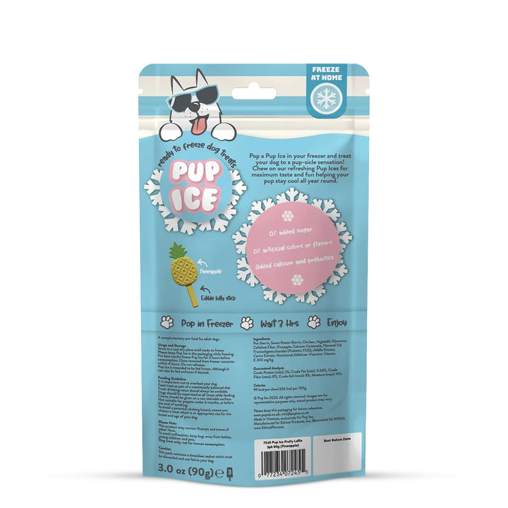 Imaginelles New Pup Ice Fruity Lollies Pineapples Dog Treat - 3 Pieces - 90g
