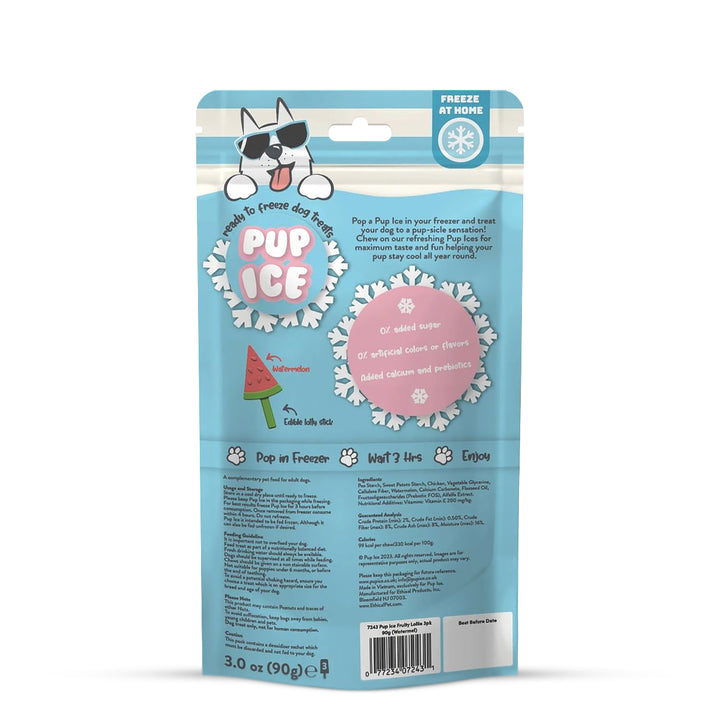 Imaginelles Pup Ice Fruity Lollies Watermelon Dog Treat - 3 Pieces - 90g
