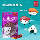 Imaginelles Happy Sushi Wraps Duck & Rice Meaty Dog Treat - 12 Pieces - 144g - Zigly