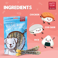 Imaginelles Happy Sushi Wraps Fish & Rice Meaty Dog Treat - 12 Pieces - 132g