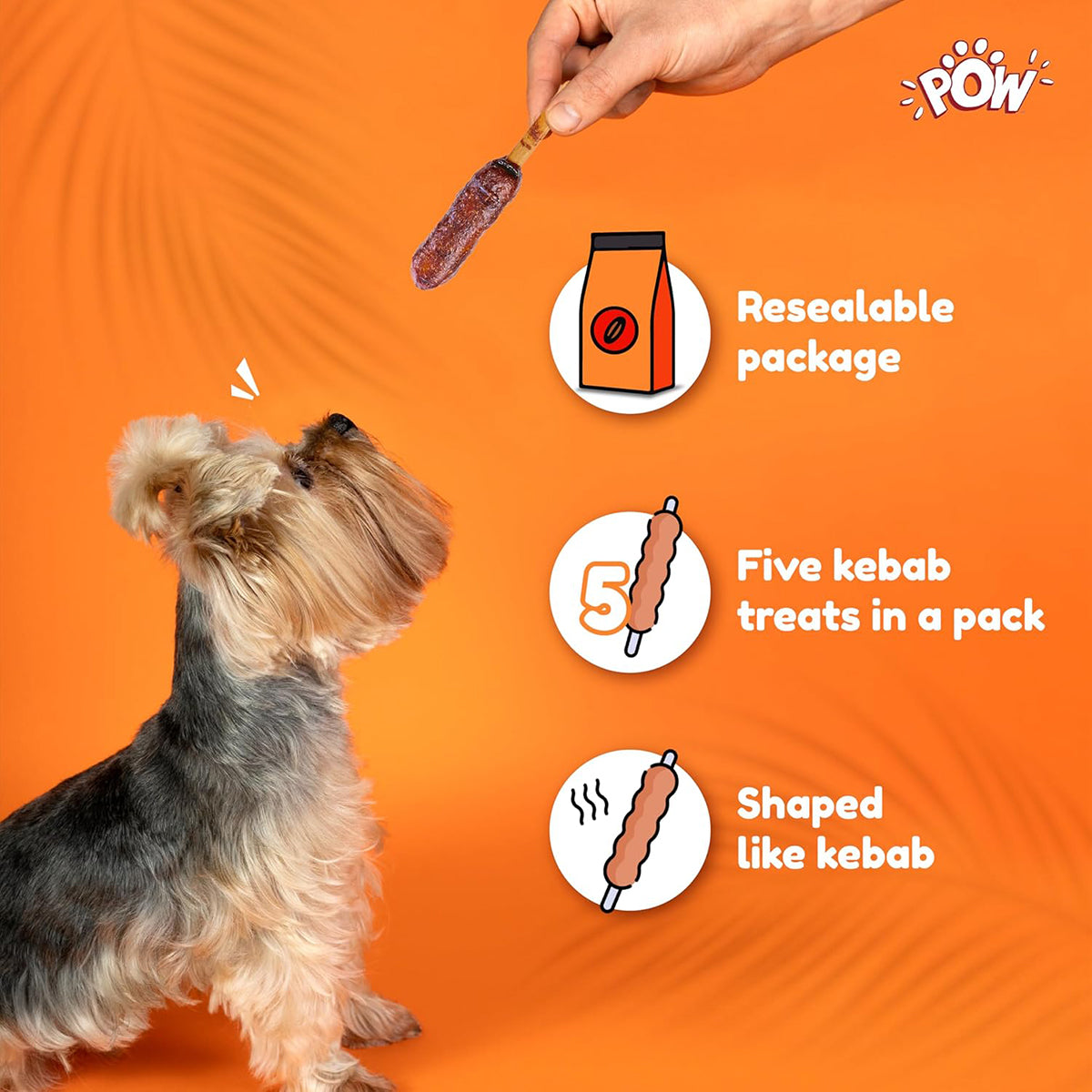 Imaginelles Pow Grillers Kebabs Meaty Dog Treat - 5 Pieces - 115g