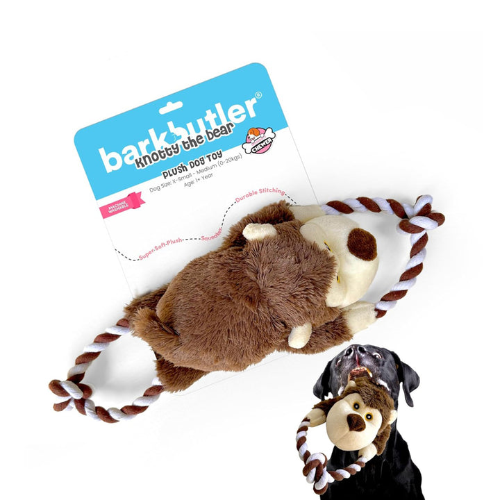 Barkbutler Knotty The Bear Plush Dog Toy