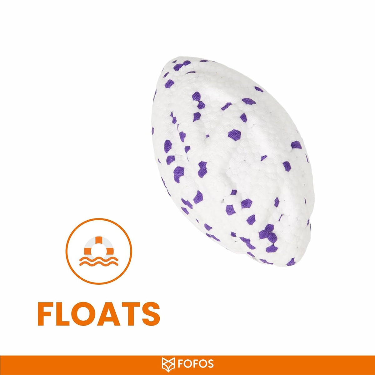 Fofos ETPU Rugby Ball Fetch Dog Toy -White