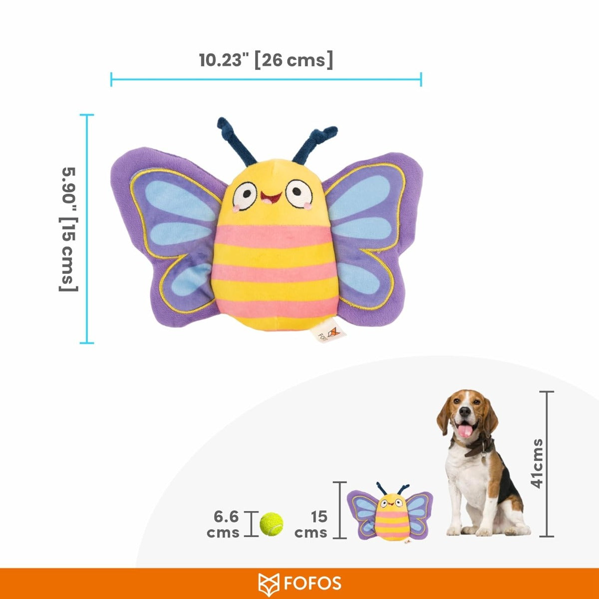 Fofos Garden Butterfly Plush Dog Toy