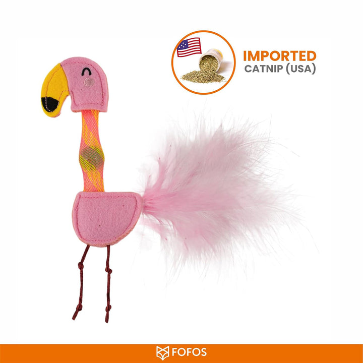 Fofos Cat Flick Tube Toy - Flamingo