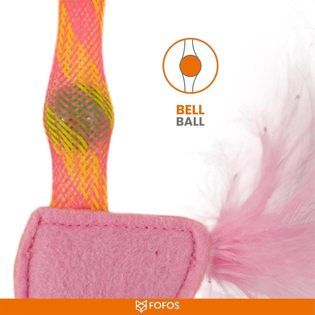 Fofos Cat Flick Tube Toy - Flamingo