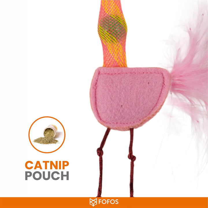 Fofos Cat Flick Tube Toy - Flamingo