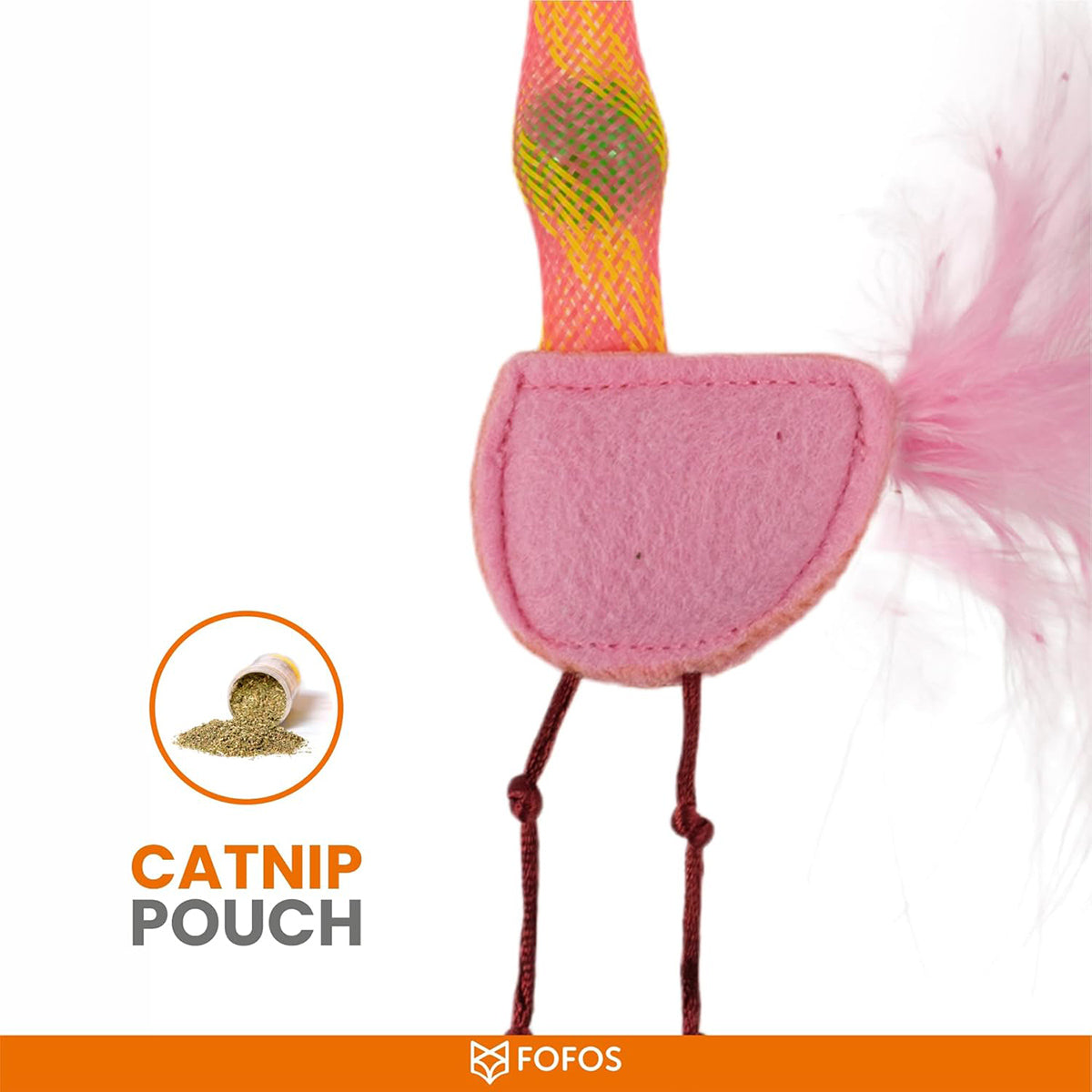 Fofos Cat Flick Tube Toy - Flamingo