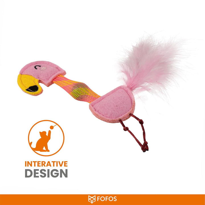 Fofos Cat Flick Tube Toy - Flamingo