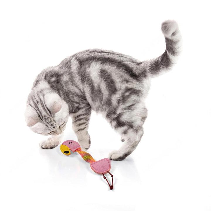 Fofos Cat Flick Tube Toy - Flamingo