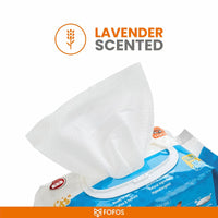 Pack of Fofos lavender scented pet cleaning wipes