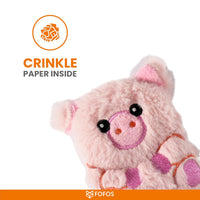 Fofos Floppy Crinkle Cat Toy Pig