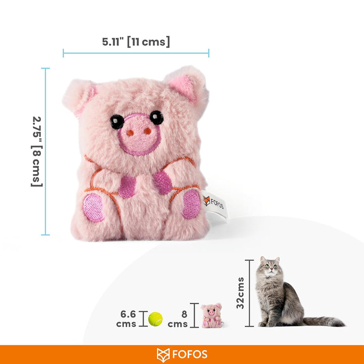 Fofos Floppy Crinkle Cat Toy Pig