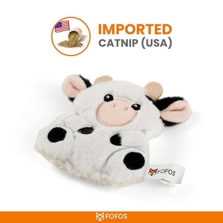 Fofos Floppy Crinkle Cat Toy Cow
