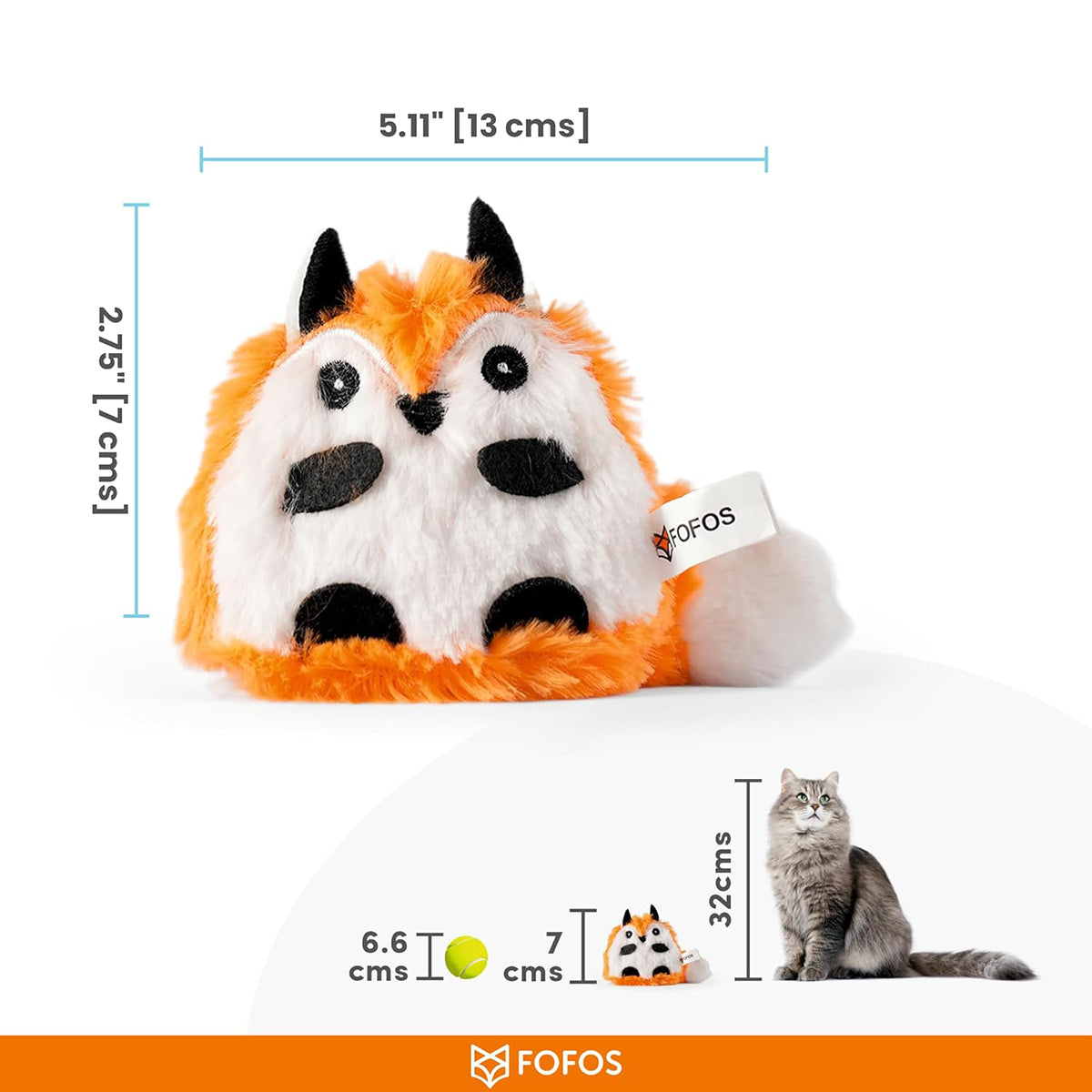 Fofos Floppy Crinkle Cat Toy Fox