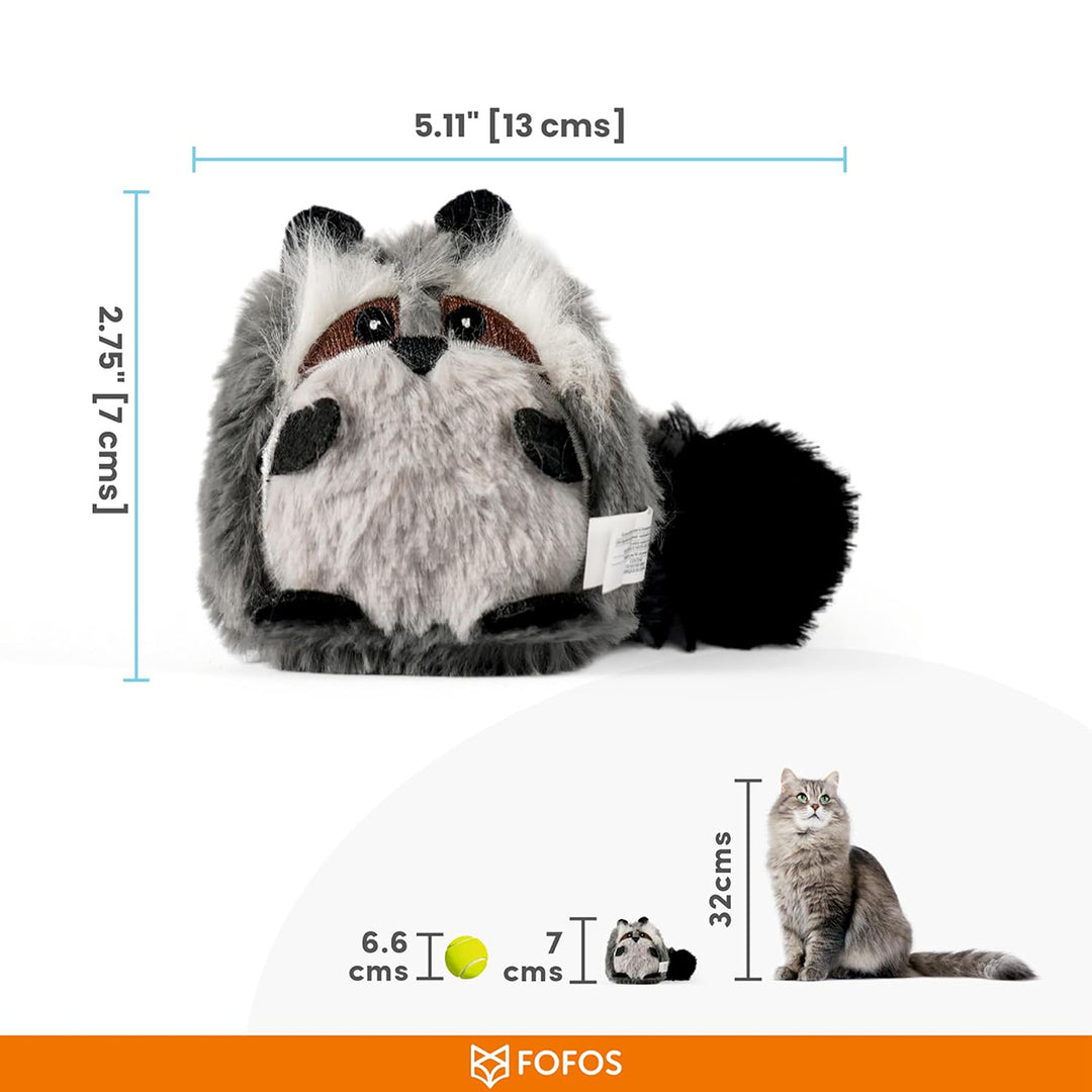 Fofos Floppy Crinkle Cat Toy Raccoon